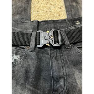 Black and gold tactical roller coaster belt buckle clip with nylon strap